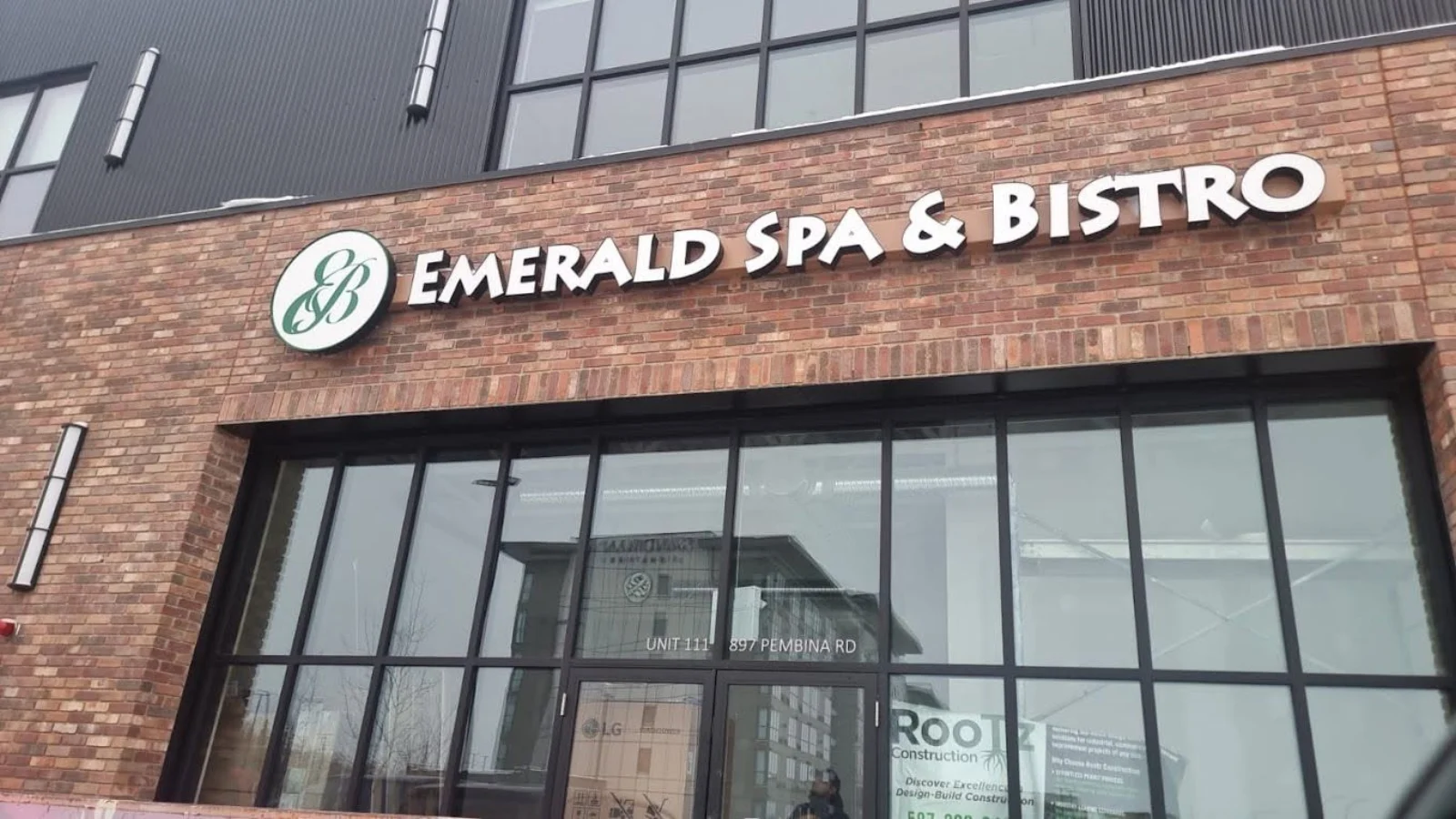 Emerald Spa & Bistro storefront at 111 - 897 Pembina Road, Sherwood Park