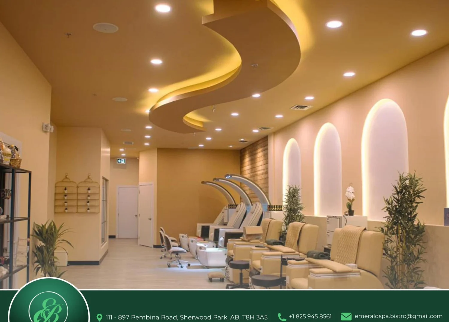 The warm treatment salon at Emerald Spa & Bistro in Sherwood Park